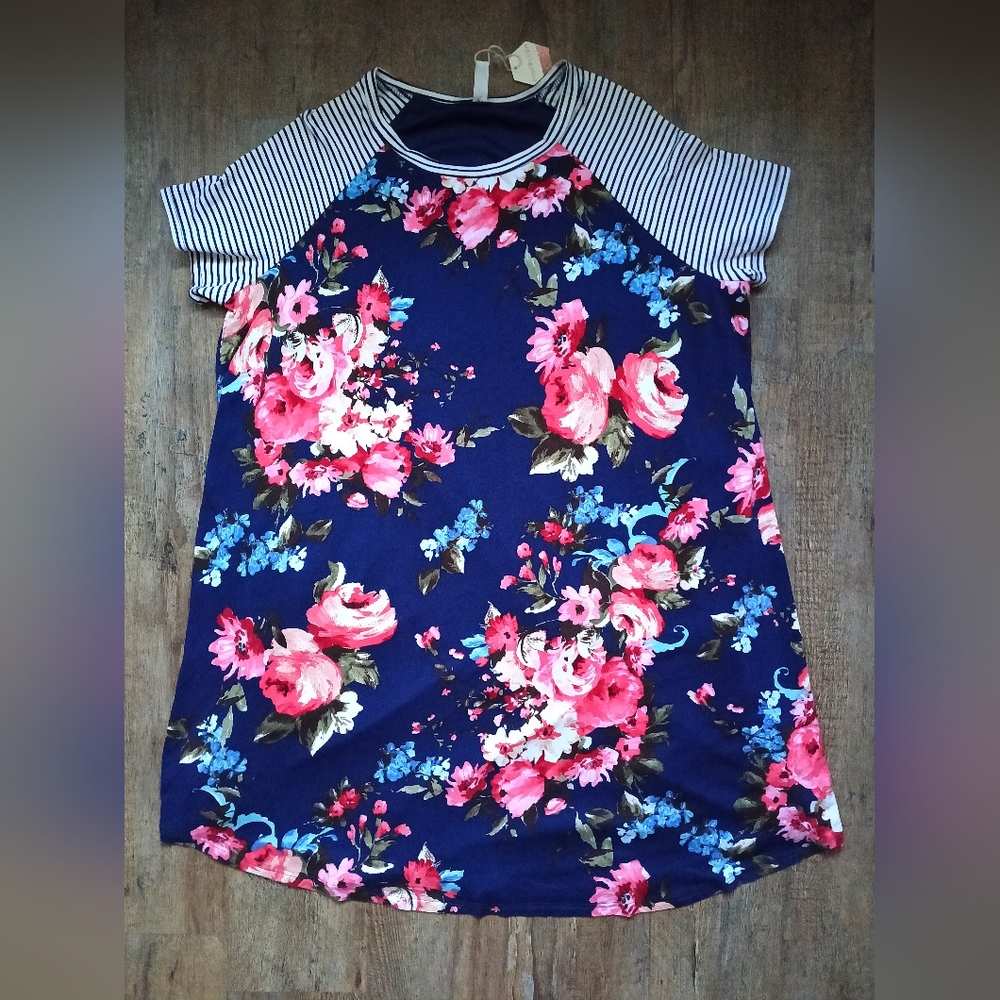 Pinkblush Floral & Stripe Maternity Dress Size Large